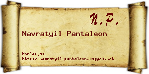 Navratyil Pantaleon névjegykártya